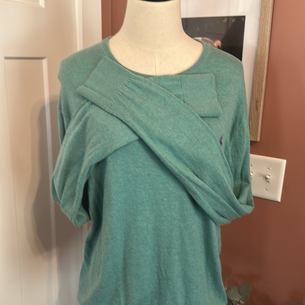 Polo Ralph Lauren Men’s turquoise cotton cashmere crewneck L long sleeve sweater - Picture 5 of 13